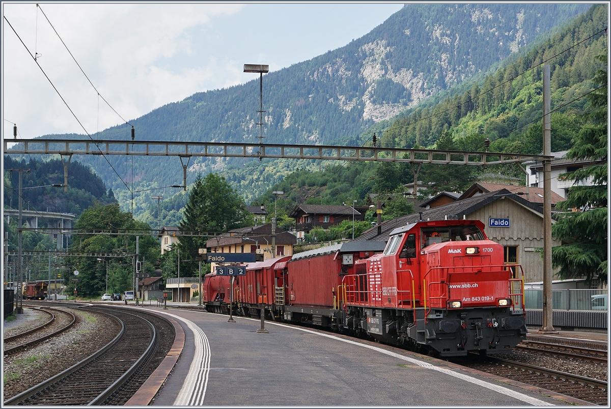 The SBB Am 843 019-1 in Faido.
21.07.2016