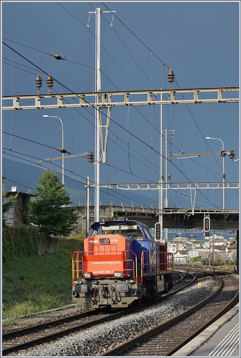 The SBB Am 843 083-7 in Sierre.
31.07.2017