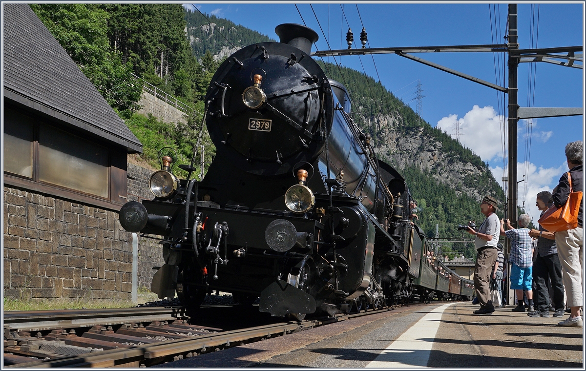 The SBB C 5/6 2978  The Elephant  in Göschenen (Gotthard Line). 28.07.2016