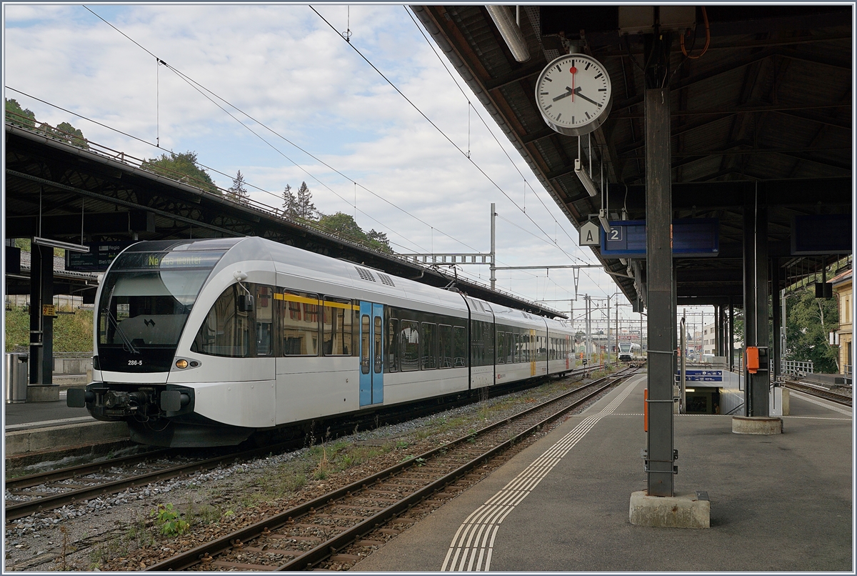 The SBB GTW RABe 526 286-5 to Biel/Bienne in La Chaux-de-Fonds. 

12.08.2020