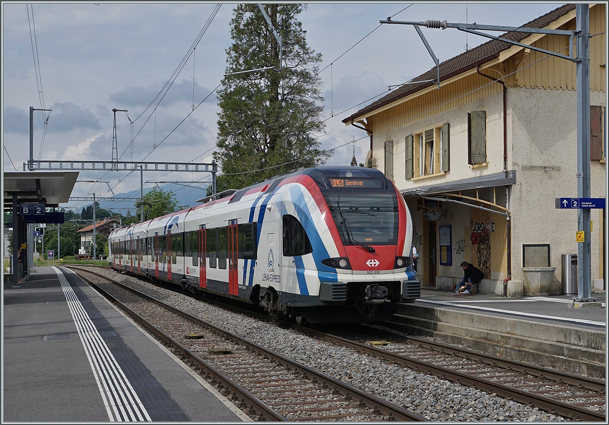 The SBB LEX RABe 522 228 on the way from La Plaine to Genève in Satigny.

28.06.2021