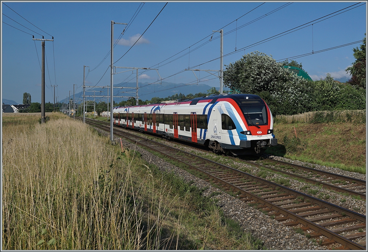 The SBB LEX RABe 522  229 on the way from La Plaine to Geneva by Bourdigny. 

19.07.2021