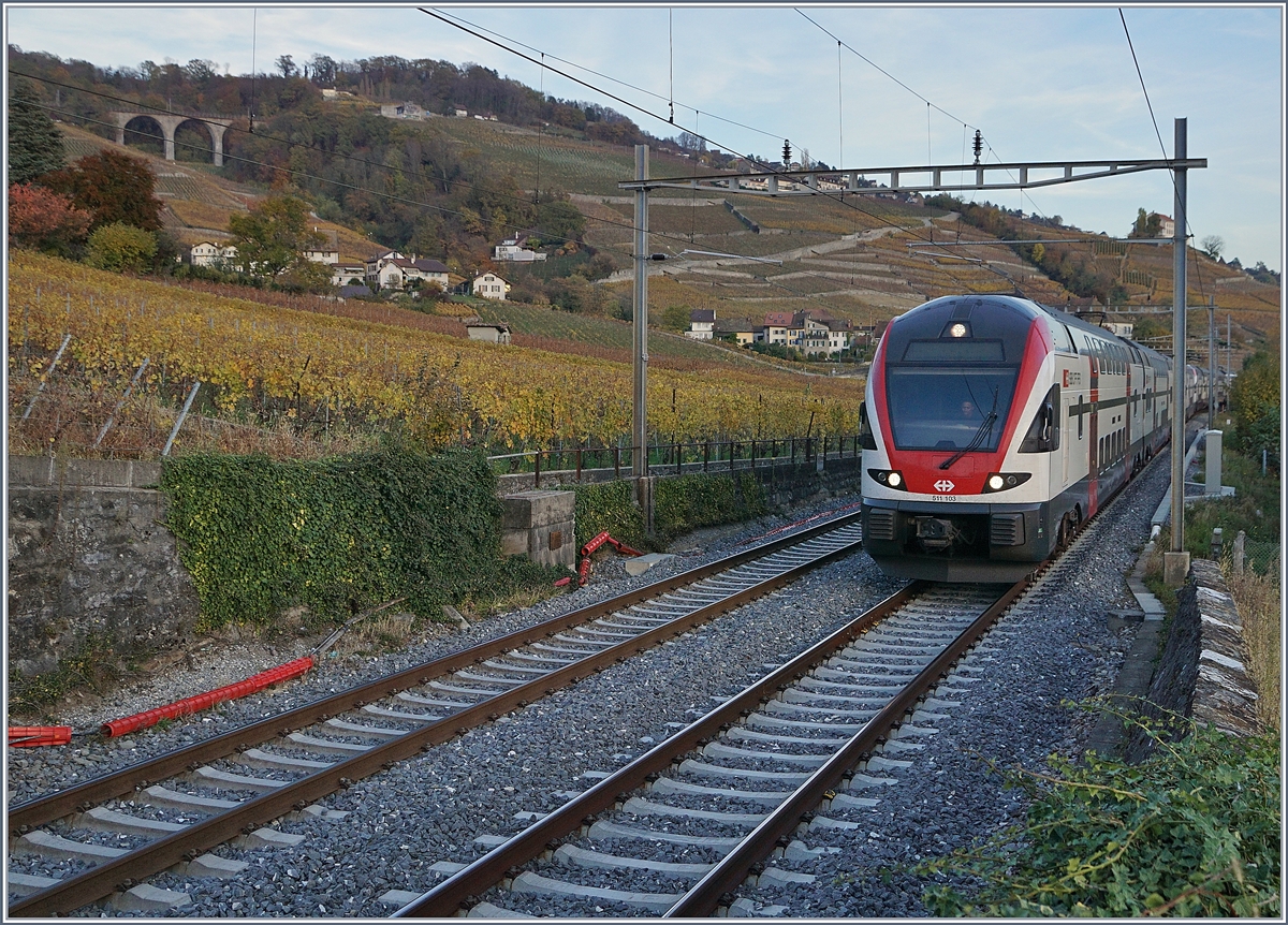 The SBB RABe 511 103 by Lutry.
03.11.2017