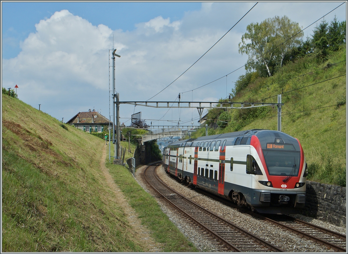 The SBB RABe 511 104 between Bossière and Grandvaux
31.07.2014