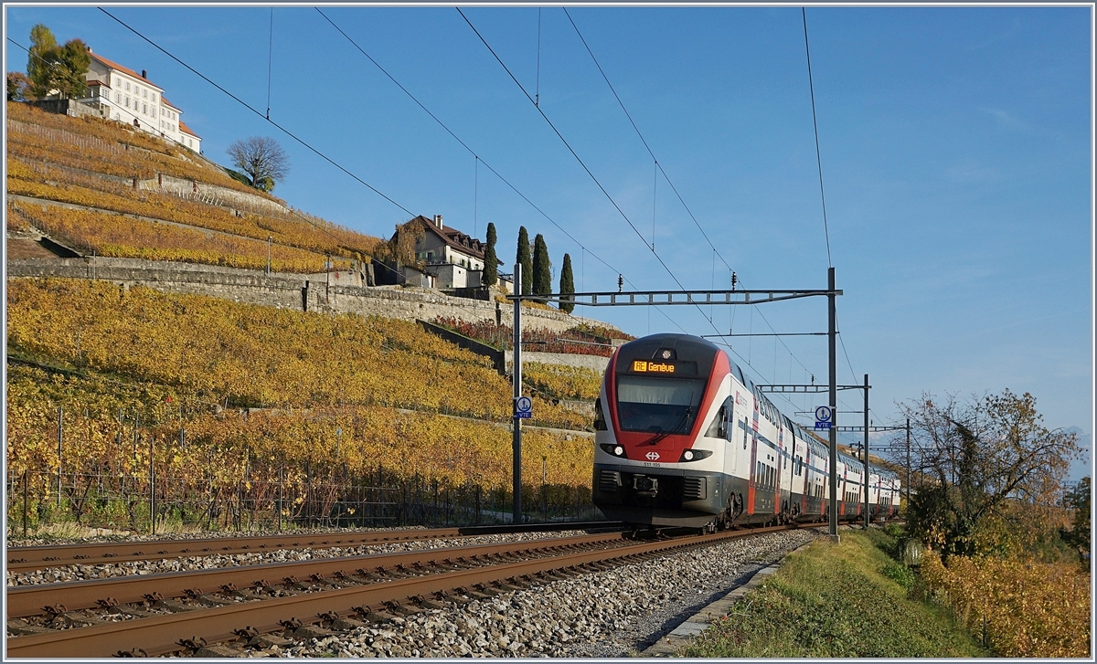 The SBB RABE 511 105 to Geneva by Lutry.
03.11.2017