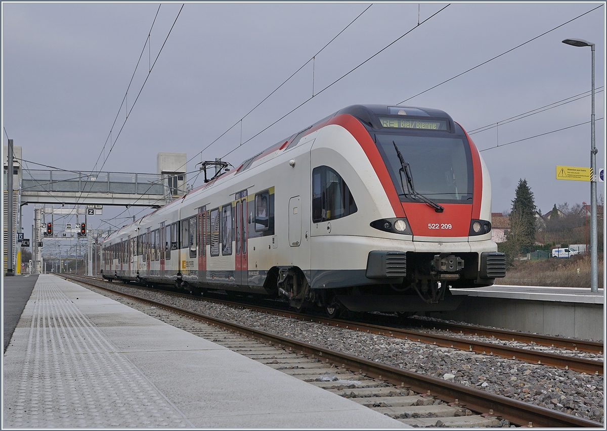 The SBB RABe 522 209 in the Delle Station. 
15.12.2018