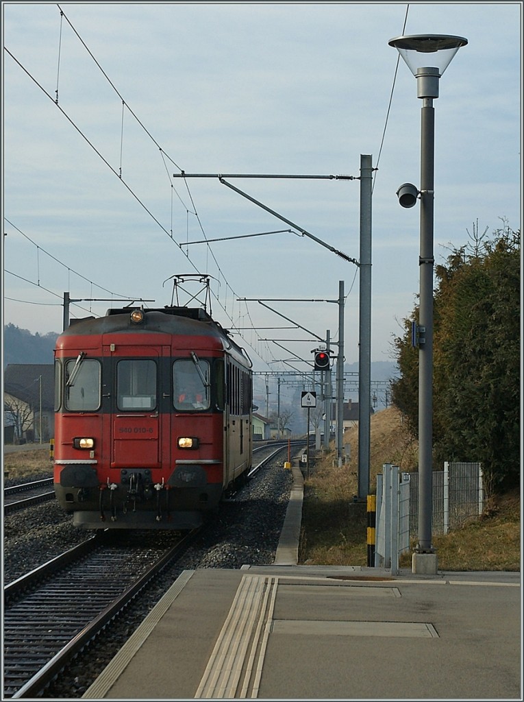 The SBB RBe 540 010-6 in Siviriez. 
12.03.2012