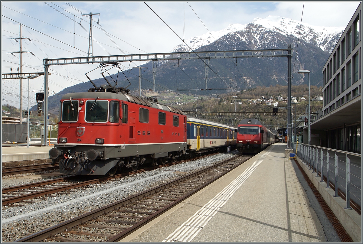 The SBB Re 4/4 II 11134 in Brig.
11.04.2015