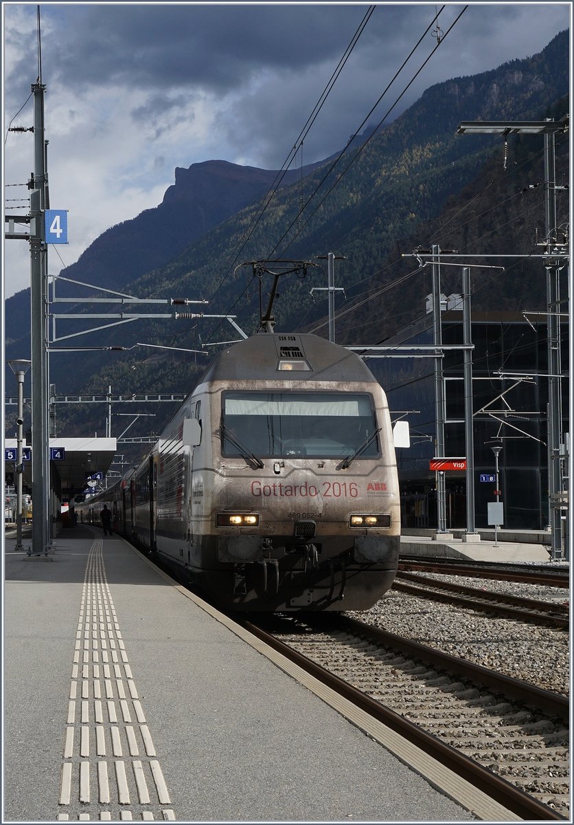 The SBB Re 460 052-4 in Visp.
27.11.2017