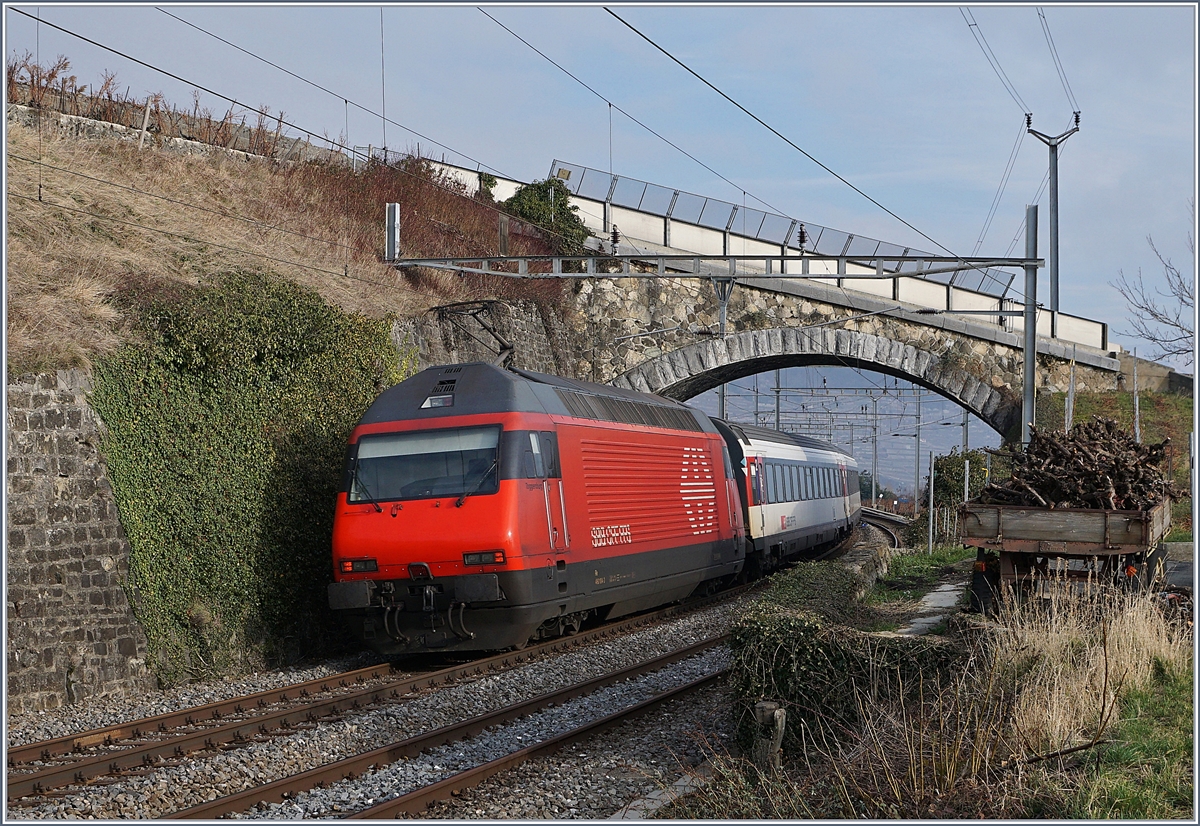 The SBB Re 460 104-3 with an IR to Brig by Cully.
30.01.2018