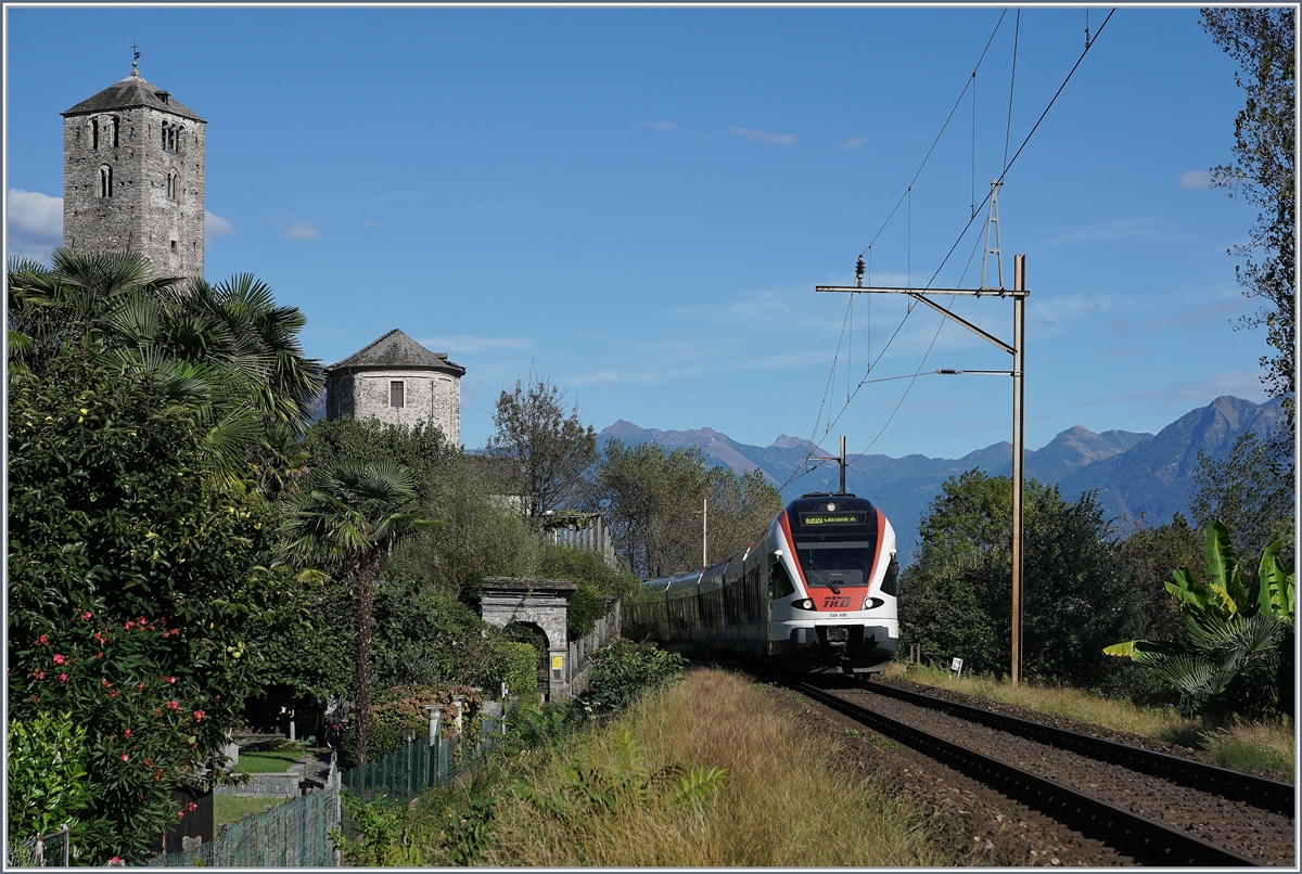 The SBB TILO RABe 524 106 by Locarno.
19.09.2016