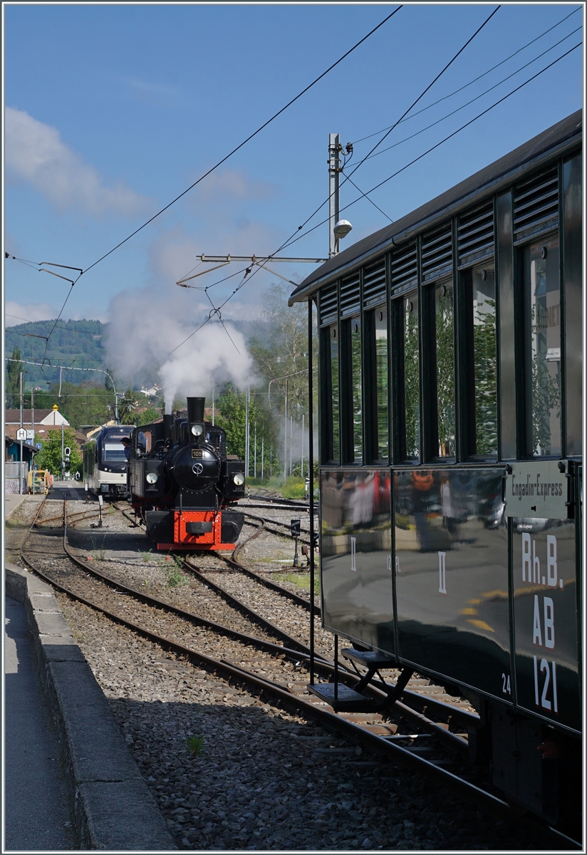 The SEG G 2x 2/2 105 by the Blonay-Chamby Railway in Blonay.

07.05.2022