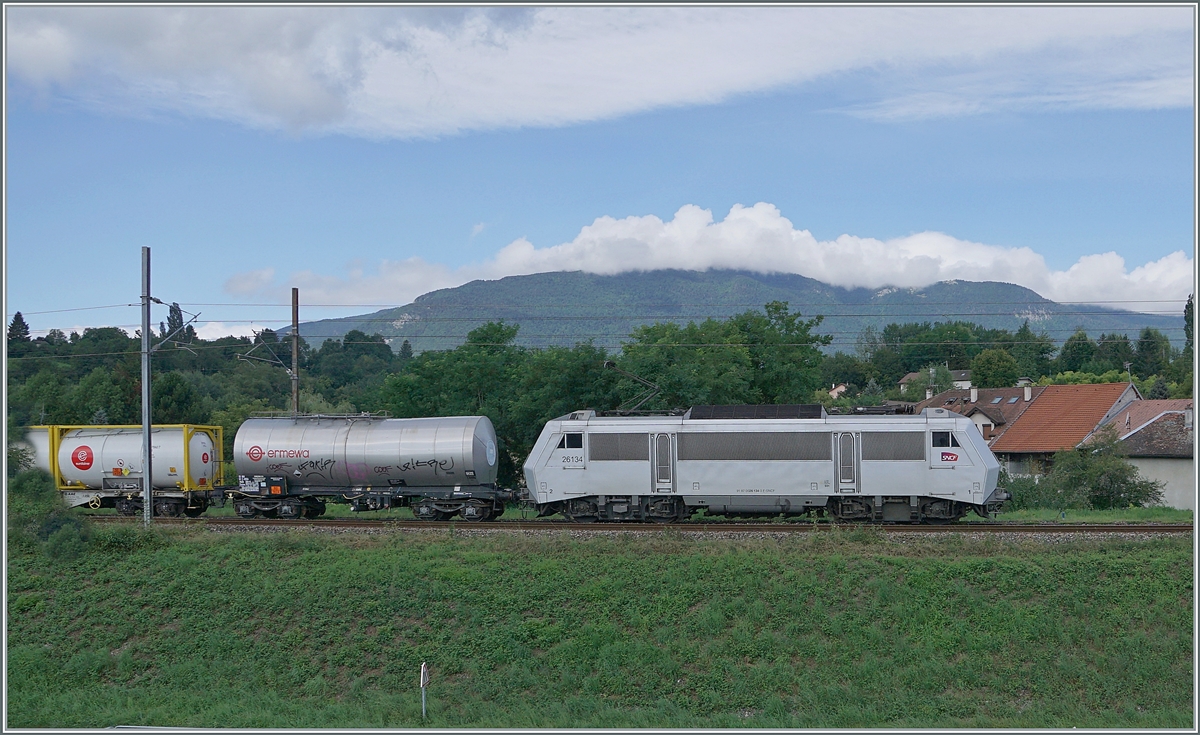 The SNCF BB 26134 (91 87 0026 134-3 F-SNCF) with Cargo train to Genève La Praille by Pougny-Chancy.

16.08.2021