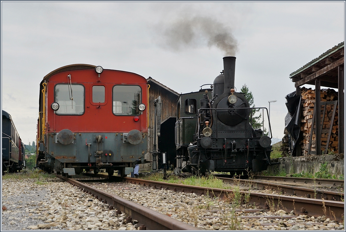 The ST E 3/3 N° 5 and a Tm in Triengen.
27.08.2017