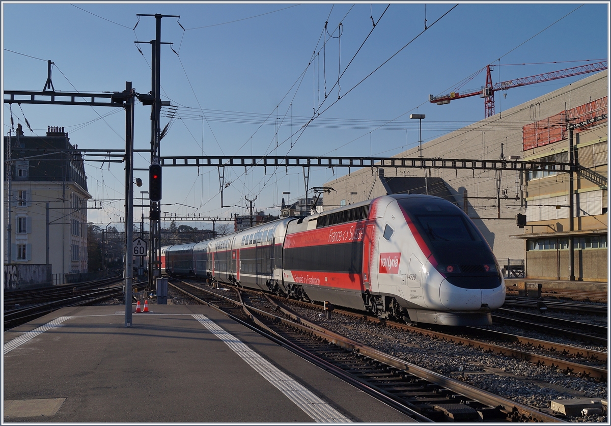 The TGV 4420 in the new Lyria Look in Lausanne.
28.02.2019