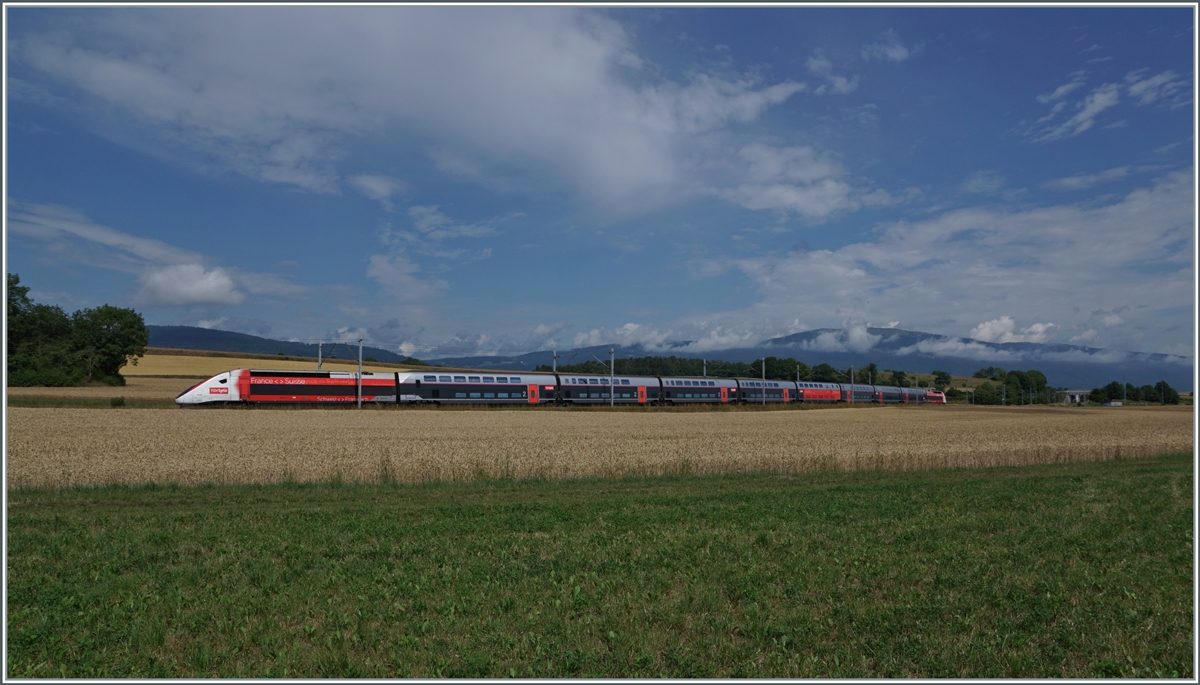 The TGV 4725 on the way from Paris Gare de Lyon to Lausanne by Arnex. 

04.07.2022

