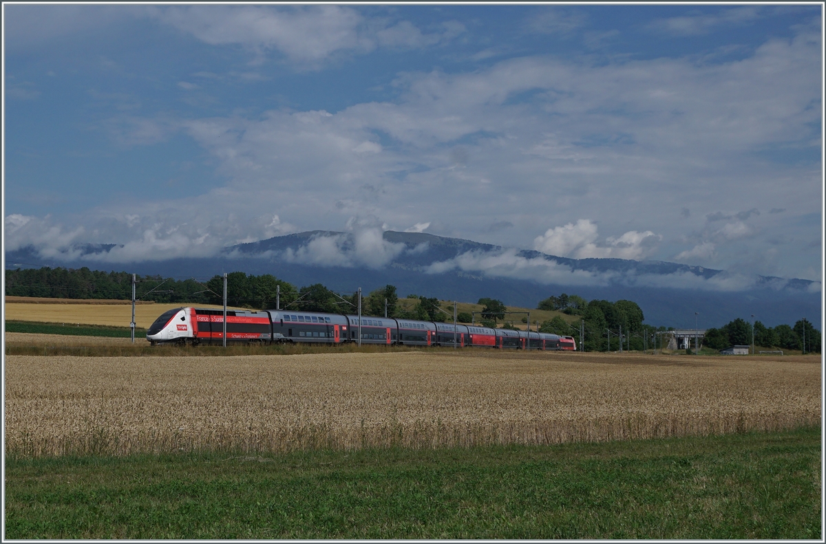 The TGV 4725 on the way from Paris Gare de Lyon to Lausanne by Arnex.

04.07.2022