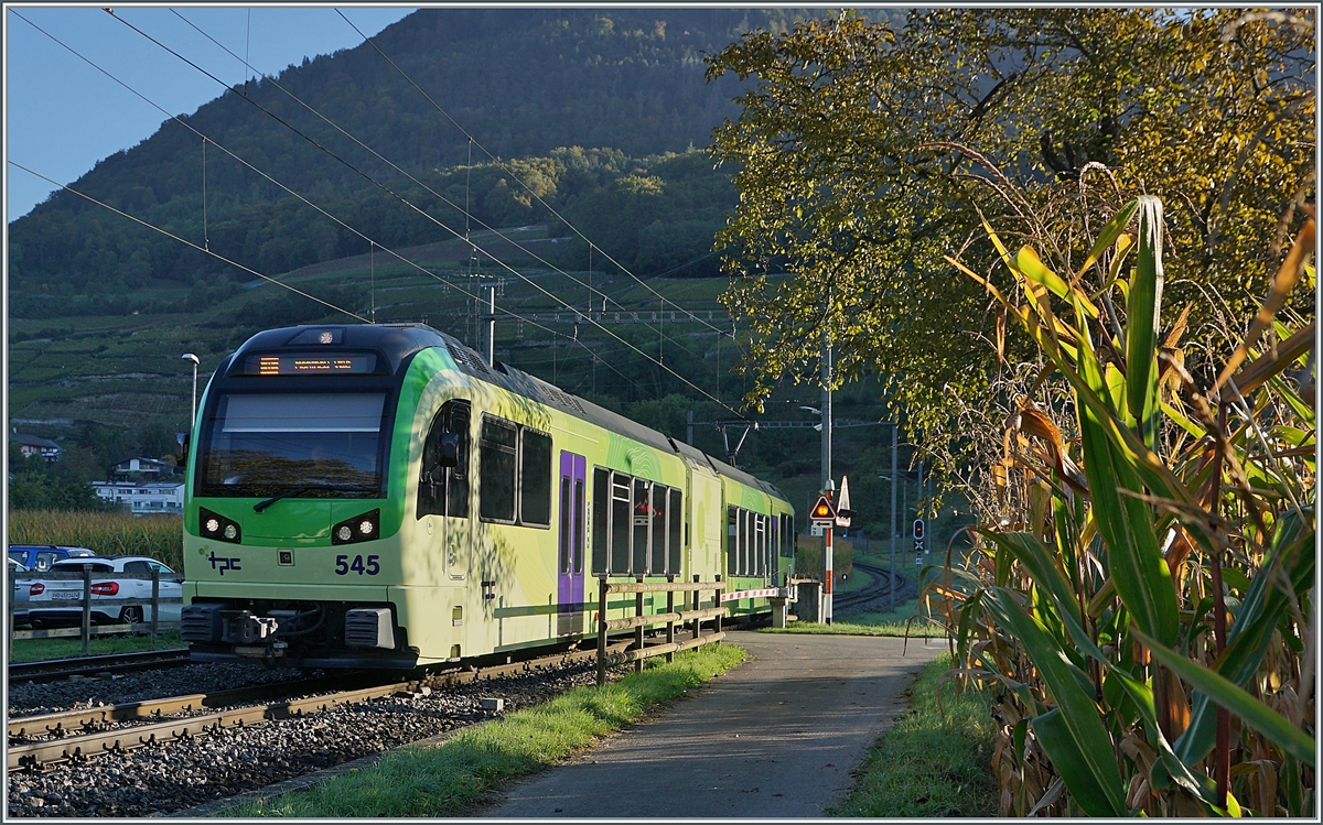 The TPC Beh 2/6 543 on the way to Monthey in Villy.

11.10.2021