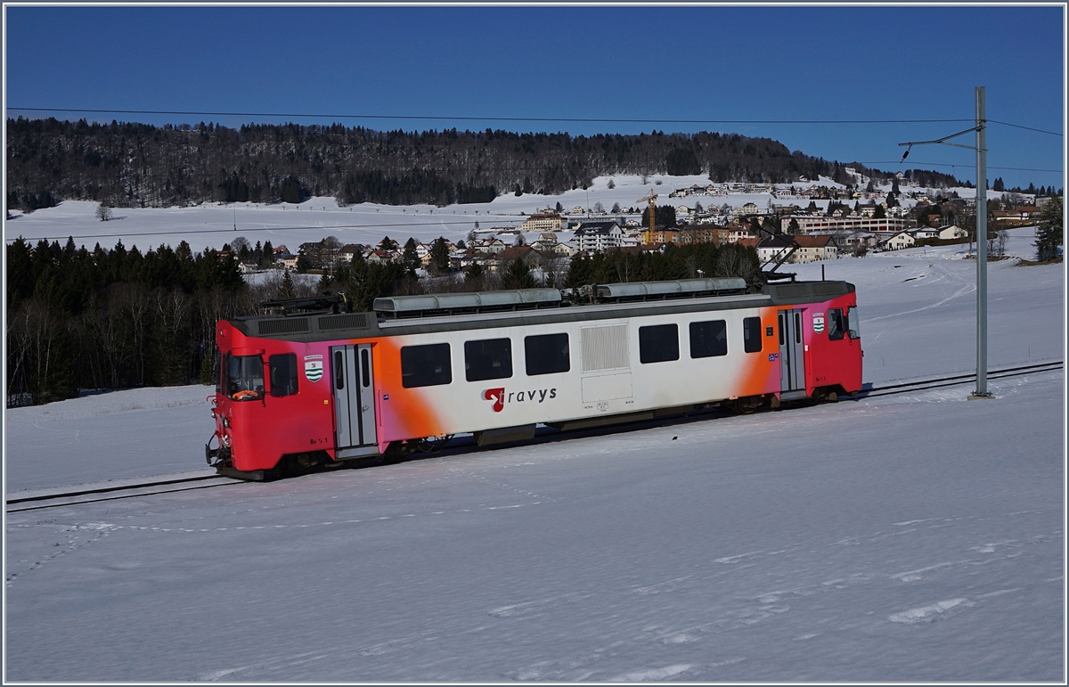 The TRAVAYS Be 4/4 N° 1 near Ste-Croix.
14.02.2017