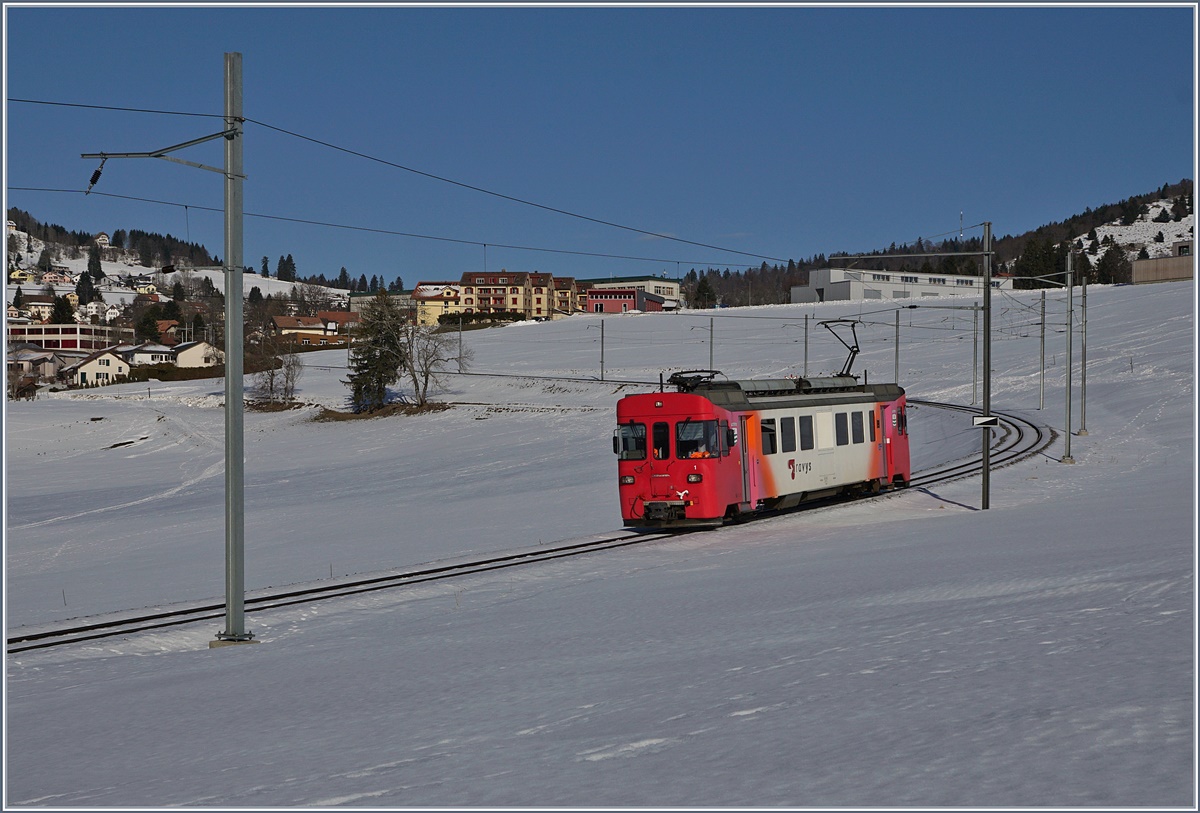 The TRAVAYS Be 4/4 N° 1 near Ste-Croix.
14.02.2017