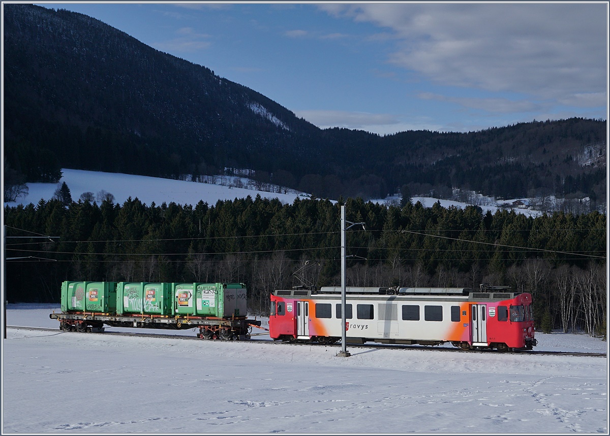 The TRAVAYS Be 4/4 N° 1 near Ste-Croix.
14.02.2017