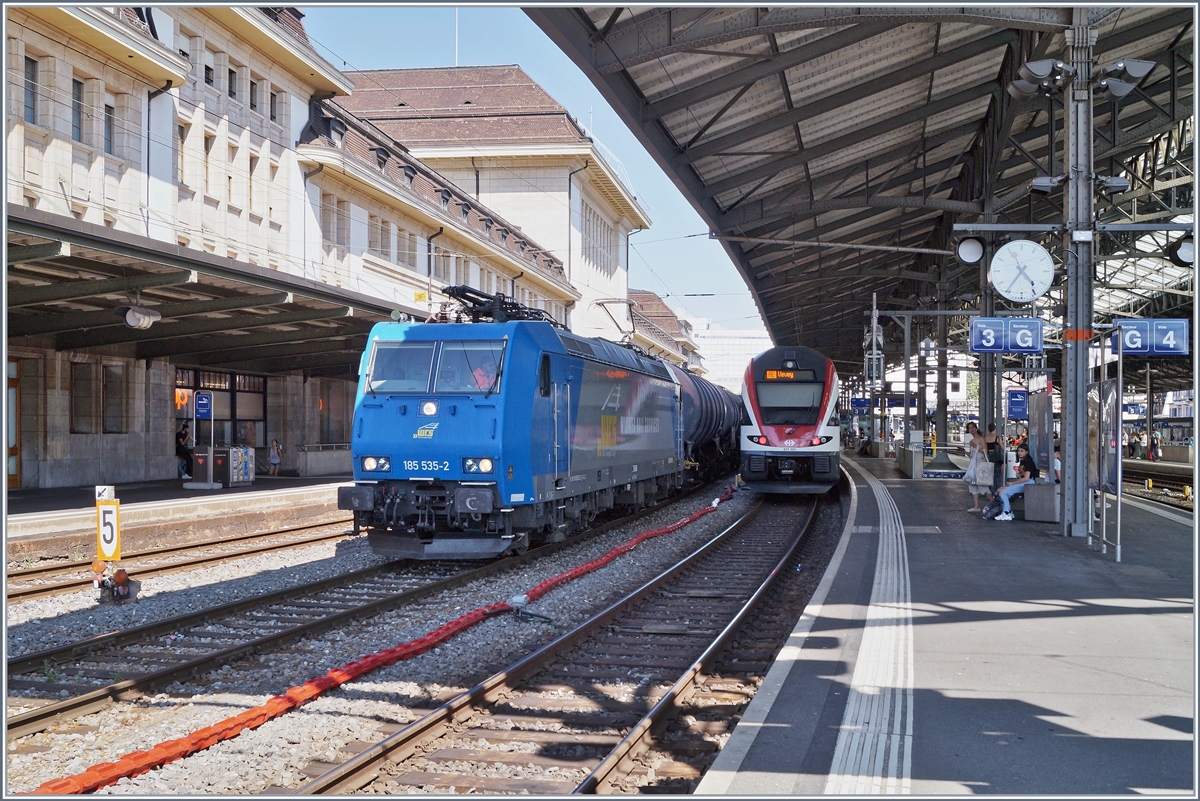 The WRS 185 535 (UIC 91 80 6185 535-2 D-ATLU) in Lausanne. 

27.07.2020