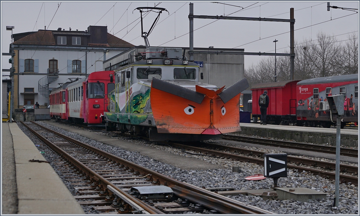 The YSC Ge 4/4 21 in Yverdon.
14.02.2017