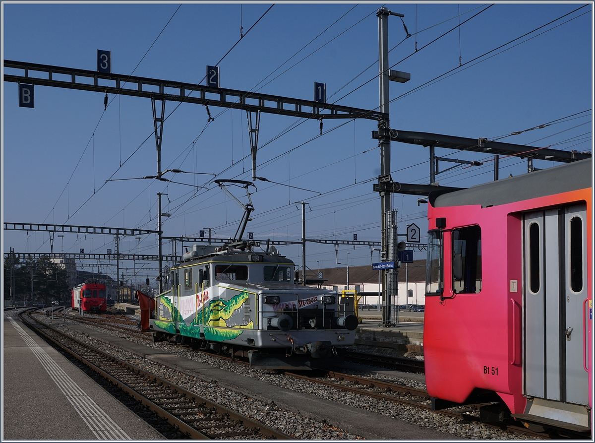 The YSteC TRAVYS Ge 4/4 in Yverdon. 14.02.2017