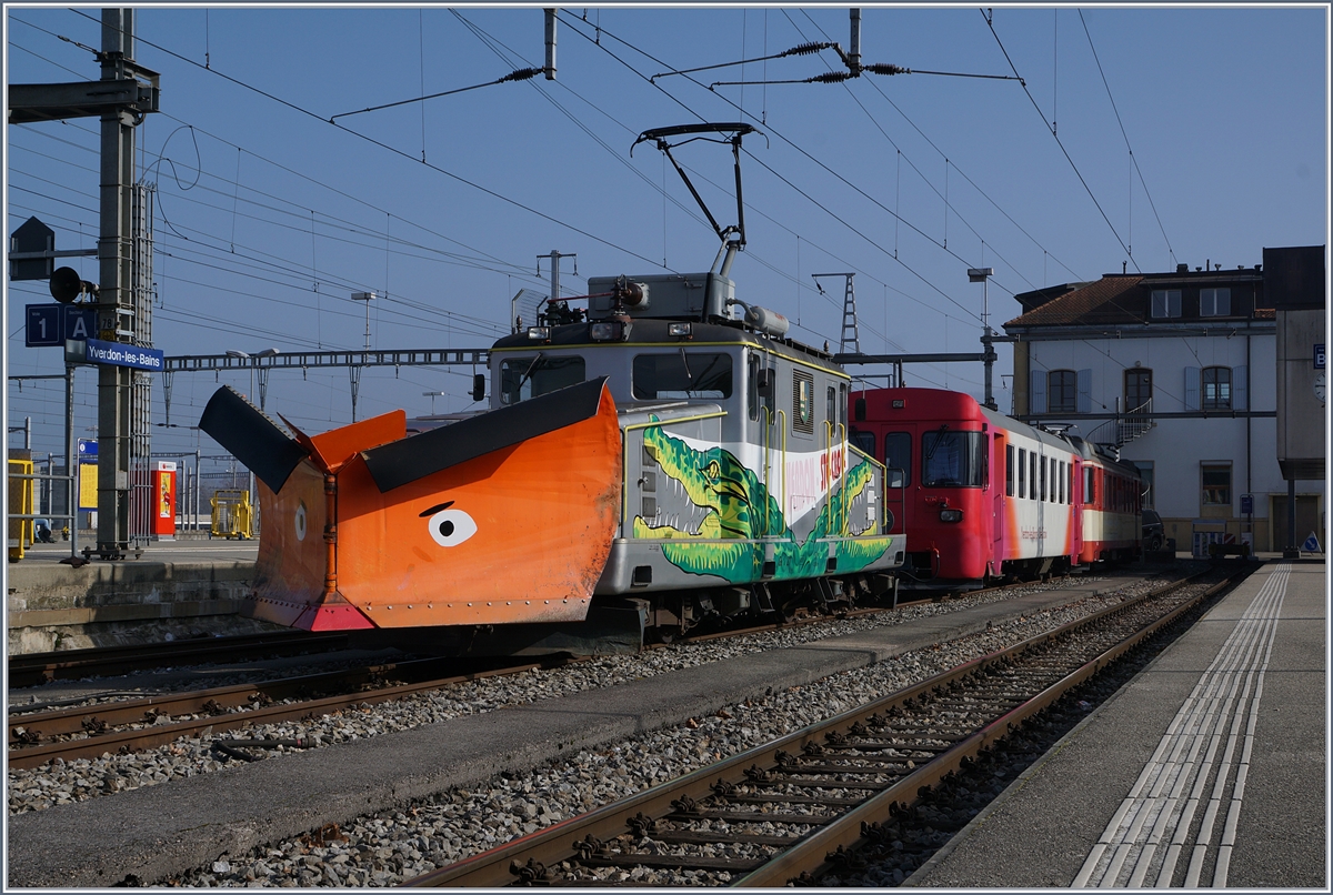 The YSteC  TRAVYS Ge 4/4 in Yverdon.
14.02.2017