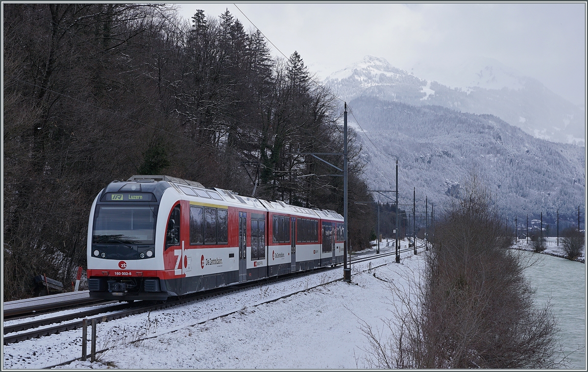 The Zentralbahn 160 002-4 is the IR from Interlaken Ost to Luzern between Brienzwiler and Meiringen. 

16.03.2021
