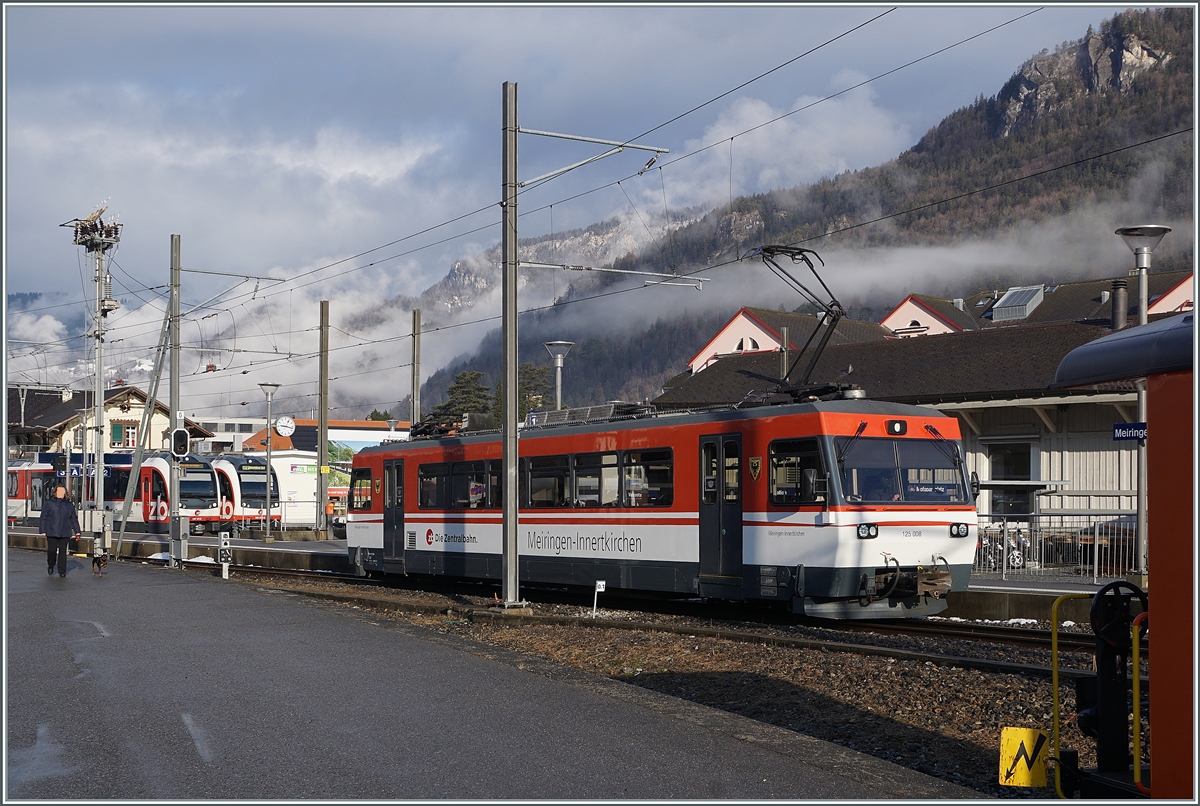 The Zentralbahn Be 4/4 125 008 in Meiringen. 

17.02.2021