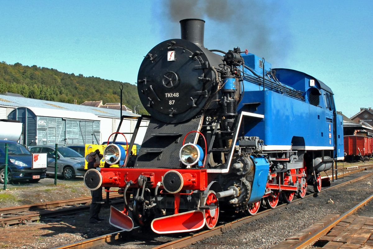 TKt 48-87 readies herself for a steam shuttle at Mariembourg on 21 september 2019.