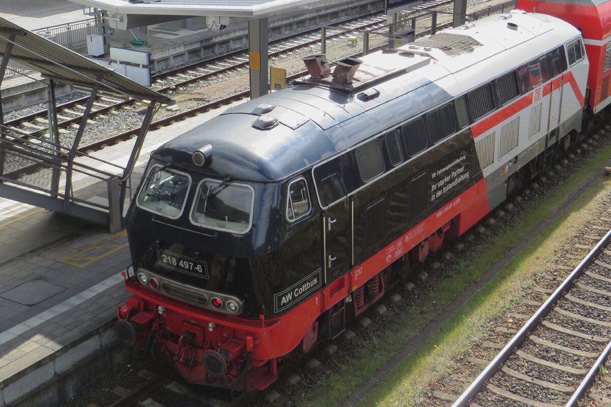 Top shot on 218 497 at Mühldorf on 18 May 2023.