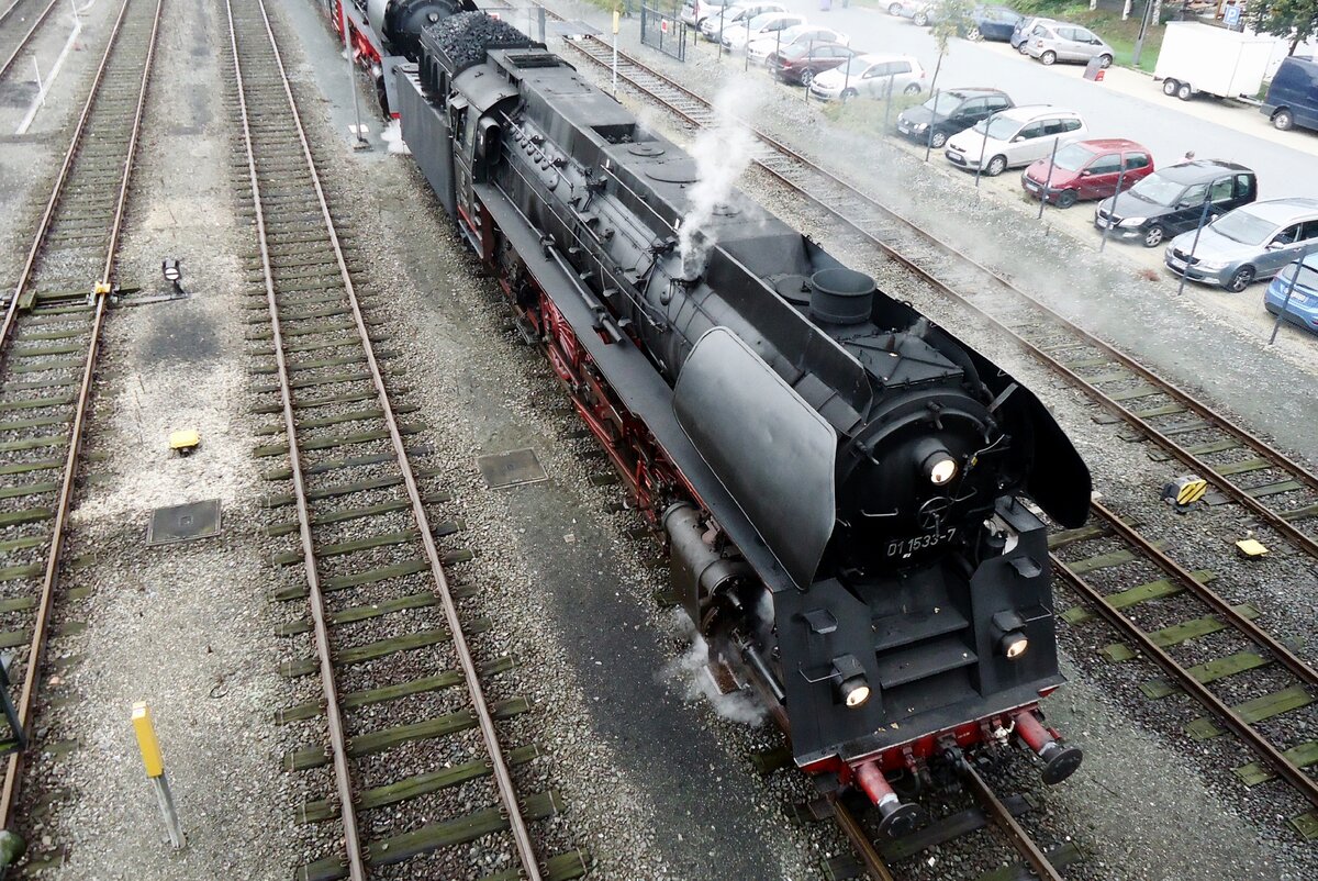 Top shot on ÖGEG's 01 (1)533 from Ampflwang at Neuenmarkt-Wirsberg for a Bahnhofsfest on a very pouring/poor 21 September 2014...