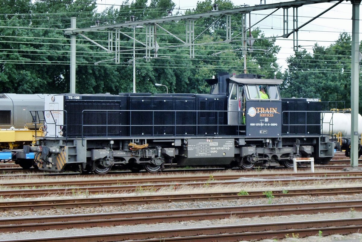 Train Services (now bankrupt) 108 stands at Roosendaal on 29 June 2016.