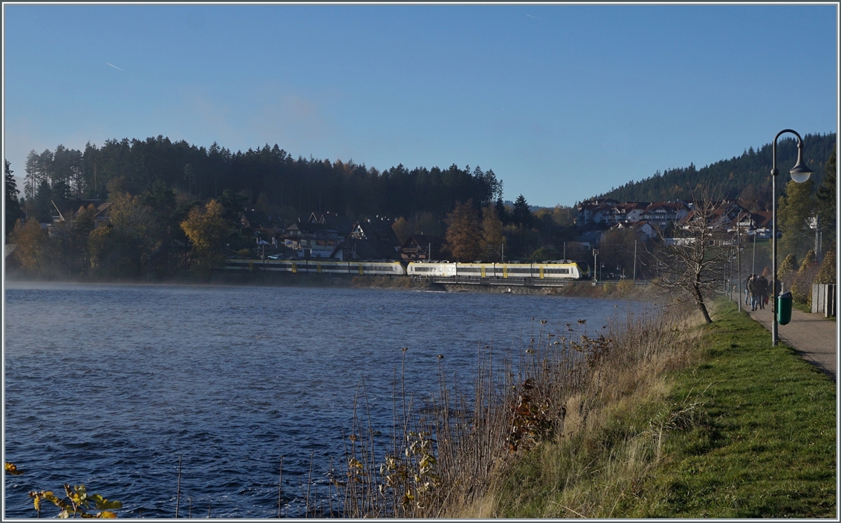 Two DB 1440 (Alstom Coradia Continental) by Schluchsee on the way to Seebrugg. 

13.11.2022