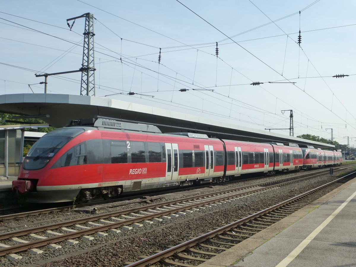 Two ET 643 are standing in Köln Messe/Deutz on August 21st 2013.