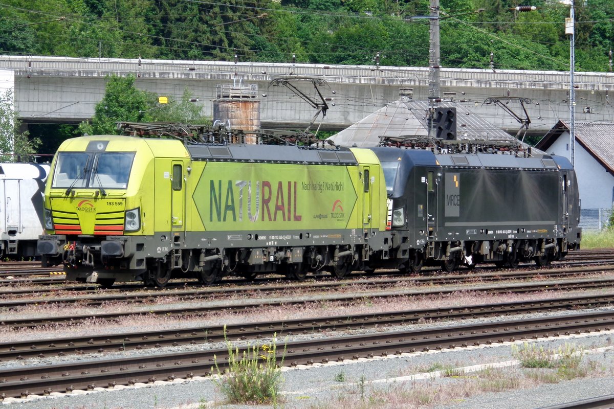 TX Log 193 559 stands parked at Kufstein on 18 May 2018.