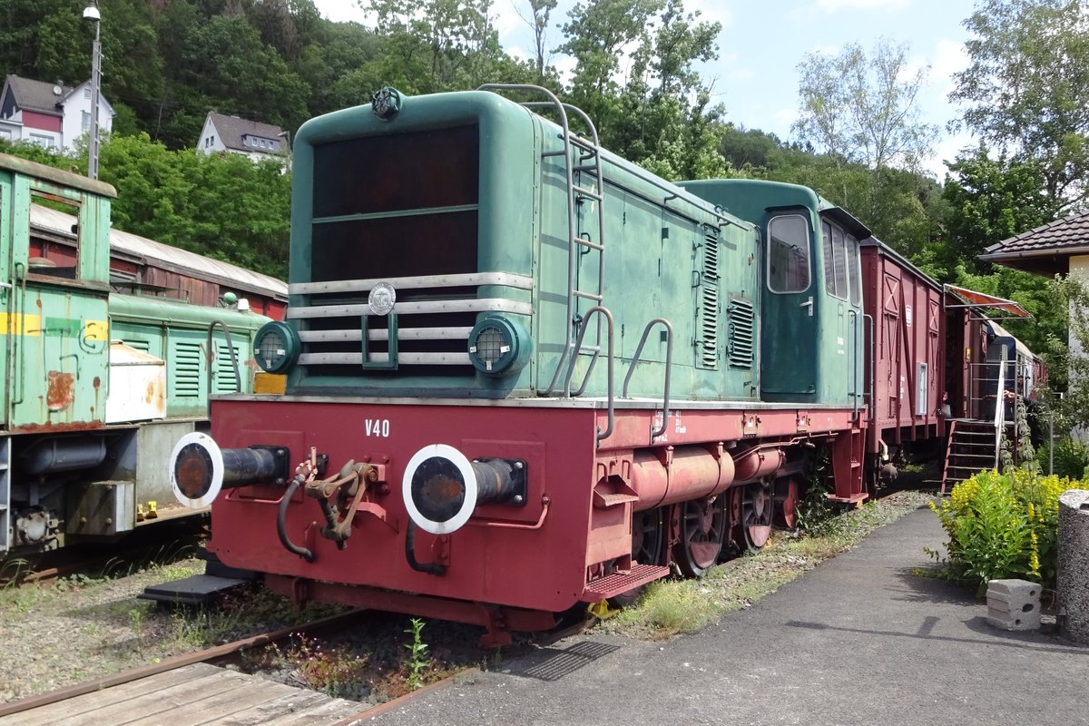 V40-3 stands at the little railway museum at Dieringhausen on 8 June 2019.
