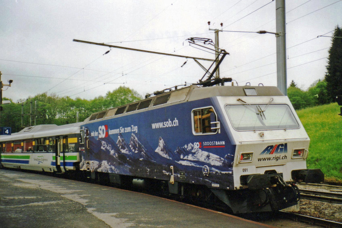 VorAlpenExpress with 456 091 calls at Biberbrugg on 21 May 2002.