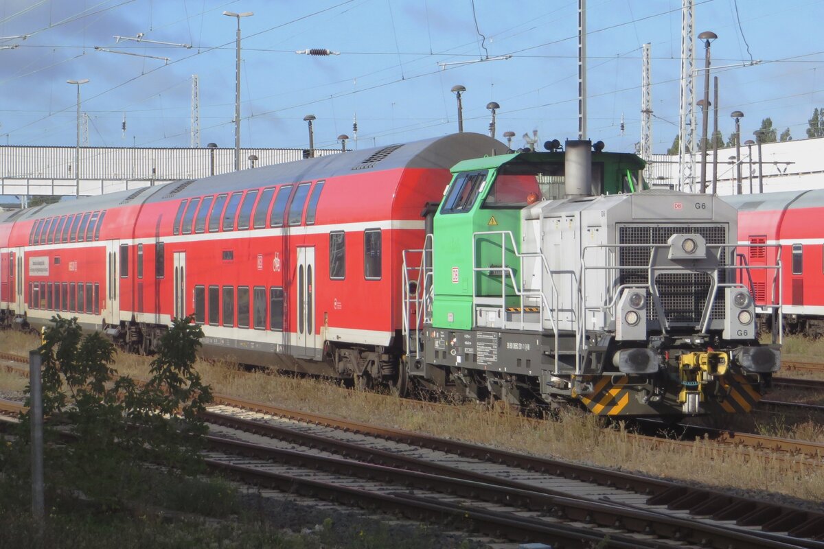 Vossloh mercenary 650 301 shunts on behalf of DB Regio at Berlin-Lichtenberg on 18 September 2022.