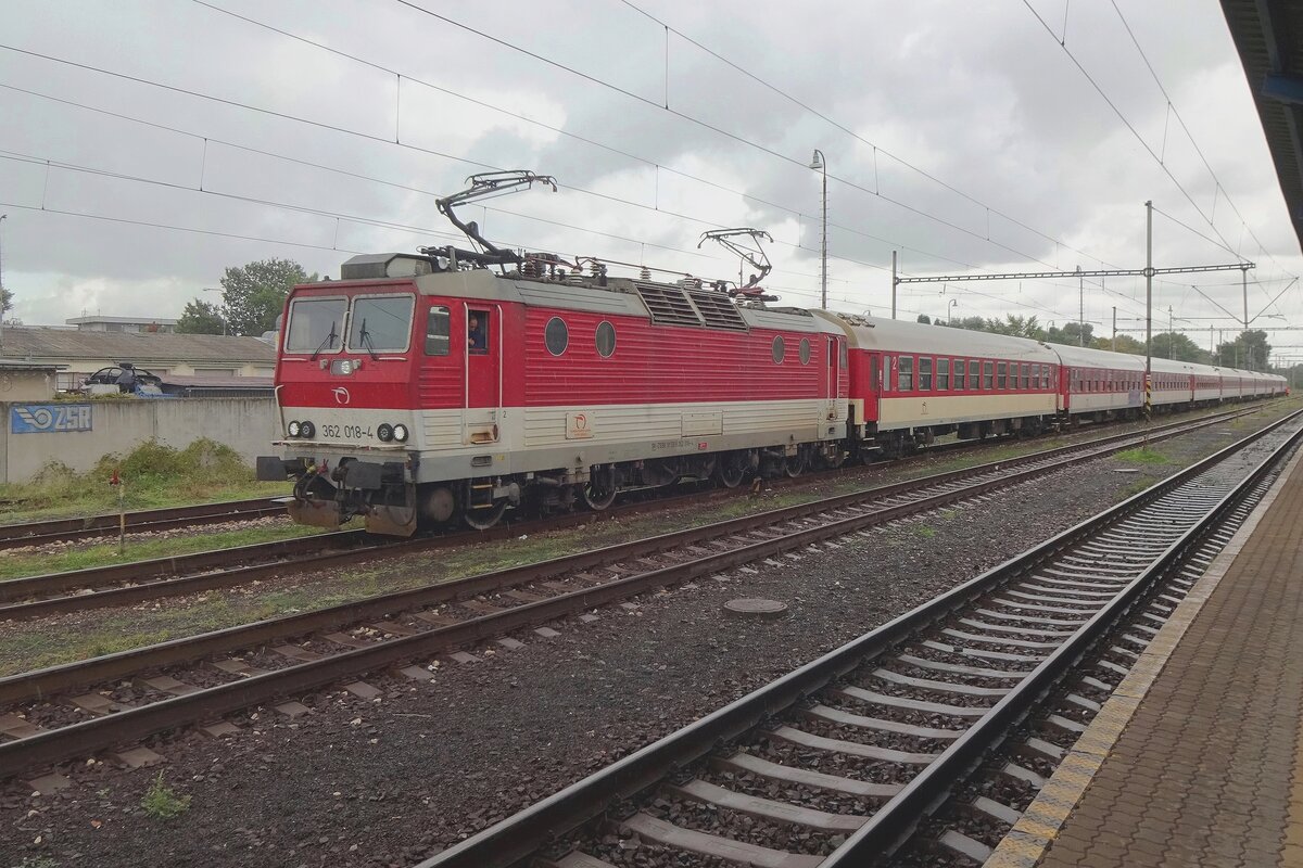 Waiting for new duties -and better weather- ZSSK 362 018 stands at Bratislava Nove Mesto on 26 August 2021.
