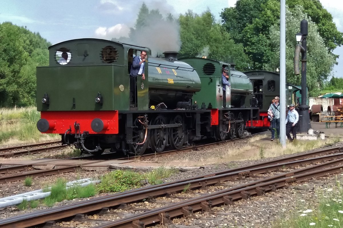 War department 75196 gets prepared for the next steam shuttle at Simpelveld on 8 July 2017.