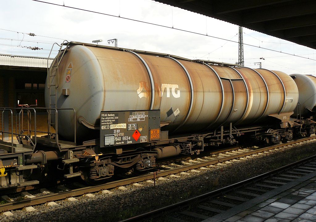 Zacns Tankwagon owned by VTG Germany with number 33 80 7840 663-8 Emmerich 11-09-2013.