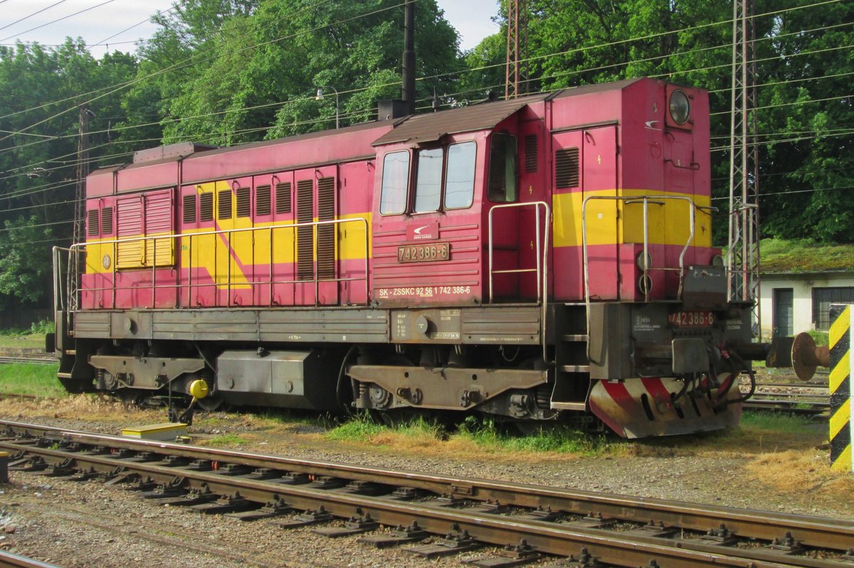 ZSSK 742 386 stands at vrutky on 30 May 2015.