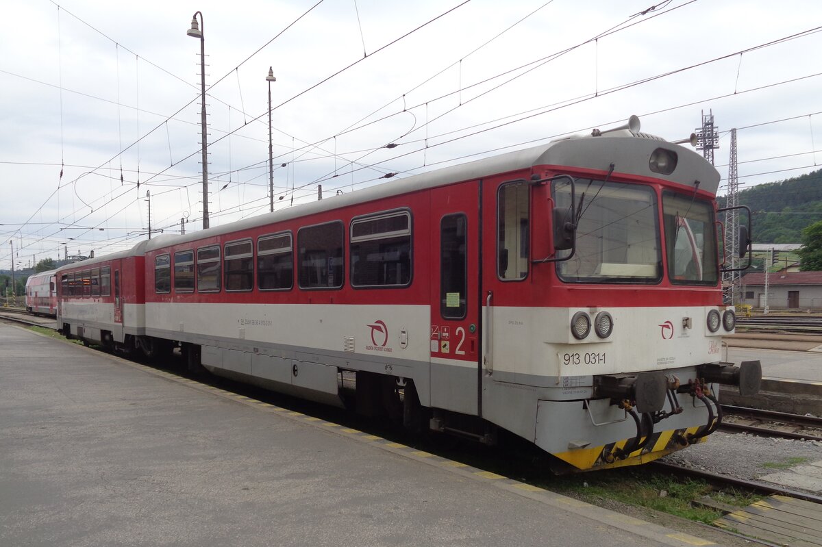 ZSSK 813/913 031 is stabled at Zilina on 15 May 2018.