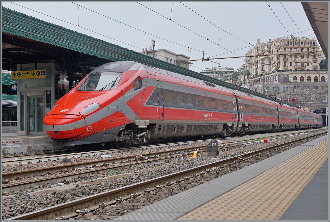 In Genoa, the FS Trenitalia ETR 600 003 is perfectly positioned for photography at Porta Principe station. I think the new  Frecciarossa  livery suits the train especially well.

March 1, 2026