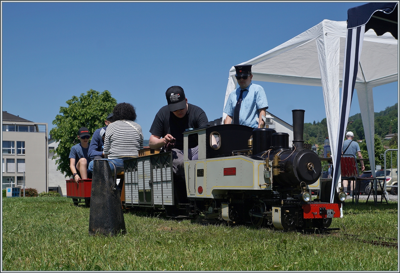 Swiss Steam Festival 2026 (Schweizer Dampffestival 2026) - This year, a  mini-train  will also be showcased in Blonay. The beautiful Mallet locomotive 403 will soon be steaming over the narrow tracks. chamby

May 24, 2026