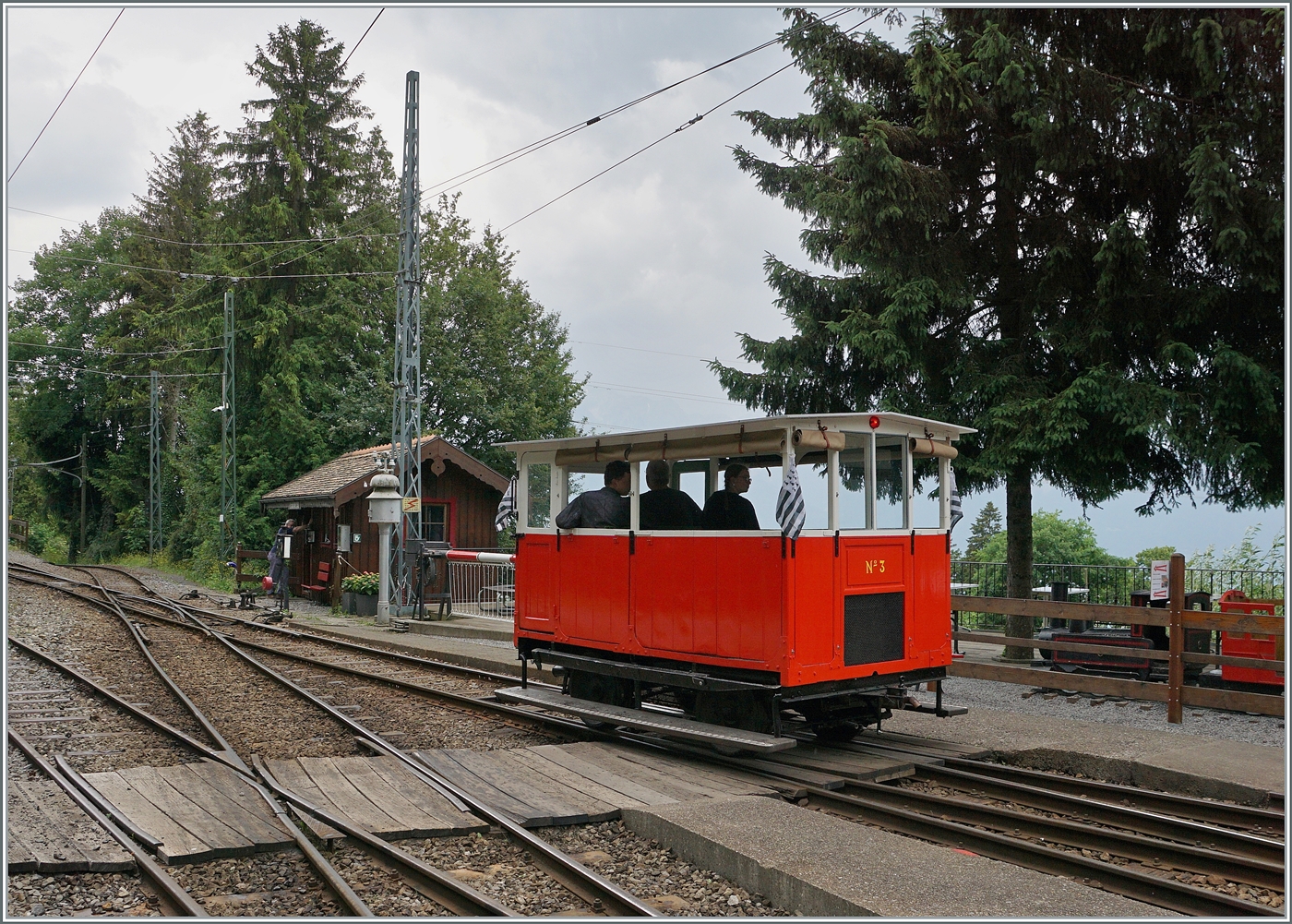 The Dm 2/2 No. 3 Biniou of the Blonay Chamby Railway is ready to operate and is waiting in Chaulin for departure.

June 15, 2025