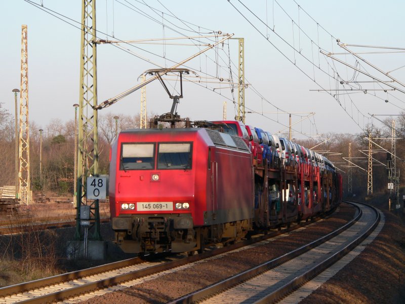 145 069-1 with cars on board, 2007 in Berlin Wuhlheide